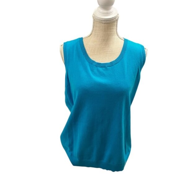Talbots Vibrant Blue Sleeveless Tank Top 1X - Picture 1 of 7